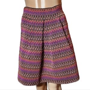 Annabella Woven Stretch skirt. Multicolored chevron.  Size small.